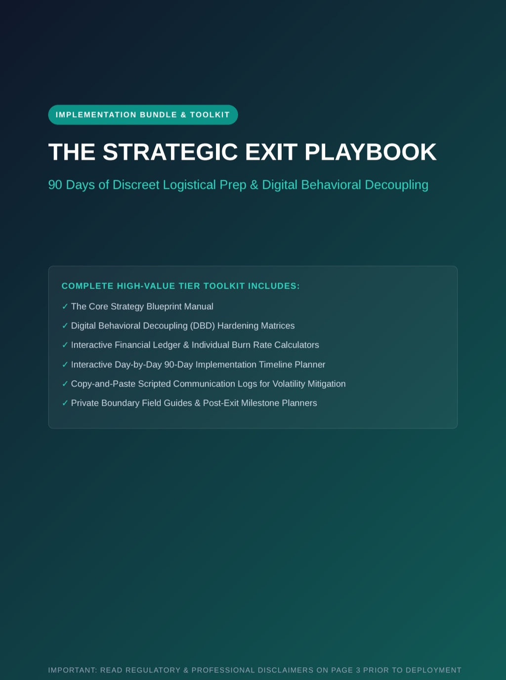 The Strategic Exit Playbook and Tool Kit