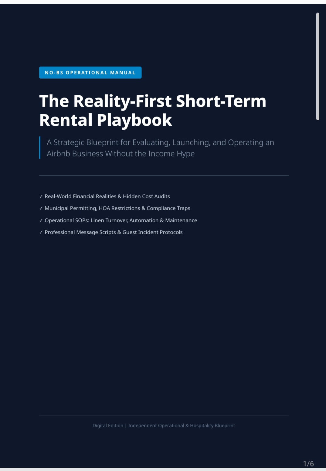 The Reality: First Short-Term Rental Playbook