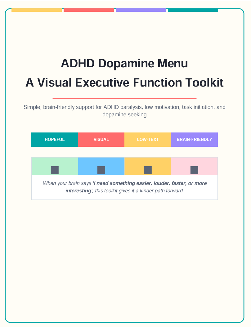 ADHD Dopamine Menu: A Visual Executive Function Toolkit